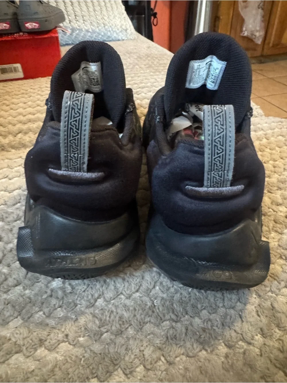 Nike Black and Dark Gray Low-Top Basketball Sneakers